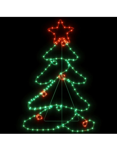 Figura Albero di Natale con 144 LED 88x56 cm