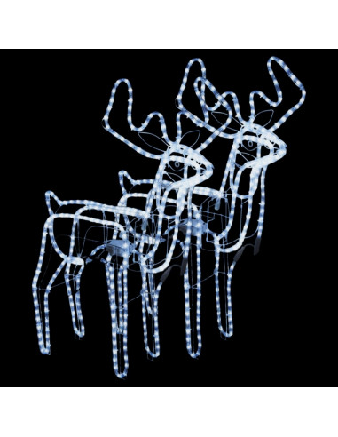 Figure Natale Renne Teste Mobili 2 pz Bianco Freddo 76x42x87 cm