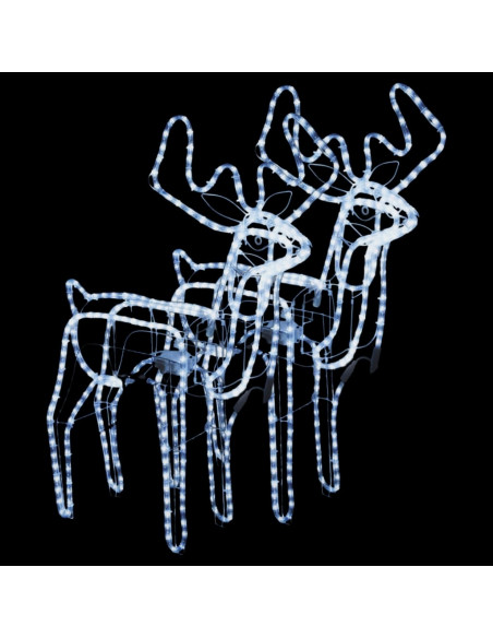 Figure Natale Renne Teste Mobili 2 pz Bianco Freddo 76x42x87 cm