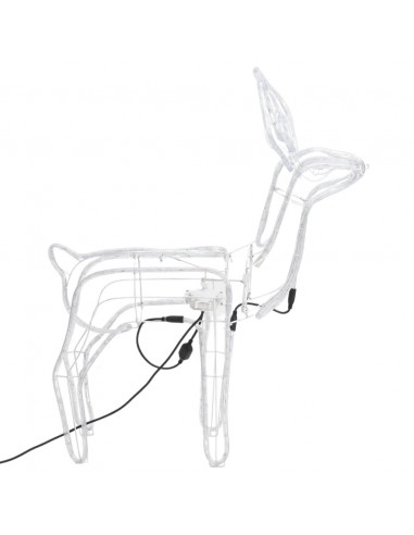 Figure Natale Renne Teste Mobili 2 pz Bianco Freddo 76x42x87 cm
