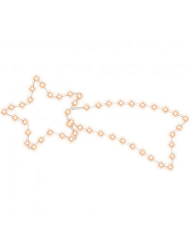 Figura Cometa di Natale con 48 LED Bianco Caldo 65x28 cm