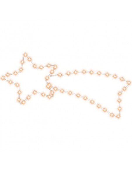 Figura Cometa di Natale con 48 LED Bianco Caldo 65x28 cm