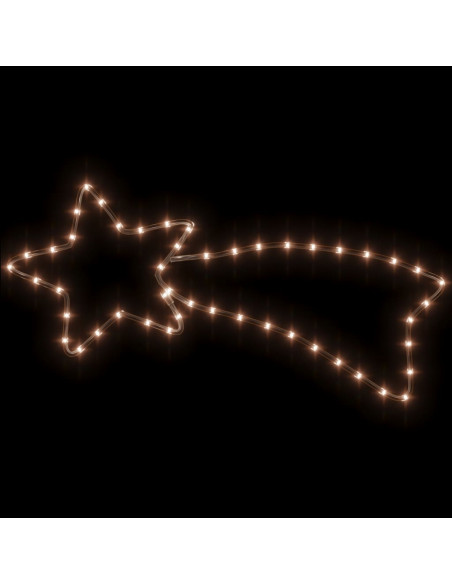 Figura Cometa di Natale con 48 LED Bianco Caldo 65x28 cm