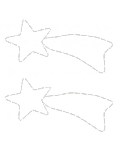 Figure Natalizie Stelle Comete 48 LED 2pz Bianco Caldo 65x28 cm