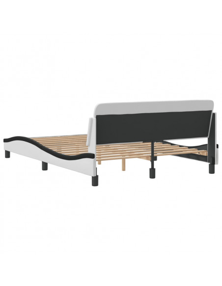 Giroletto con Testiera Bianco e Nero 140x190 cm in Similpelle