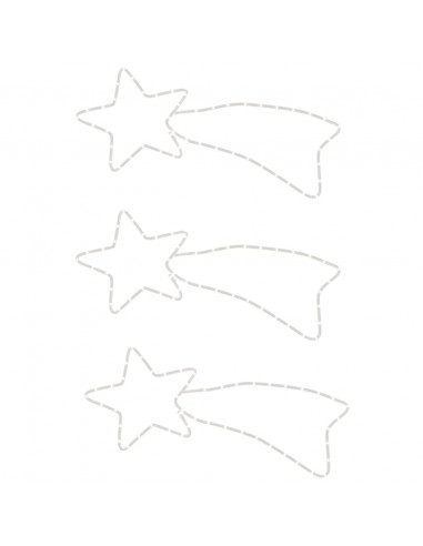 Figure Natalizie Stelle Comete 48 LED 3pz Bianco Caldo 65x28 cm