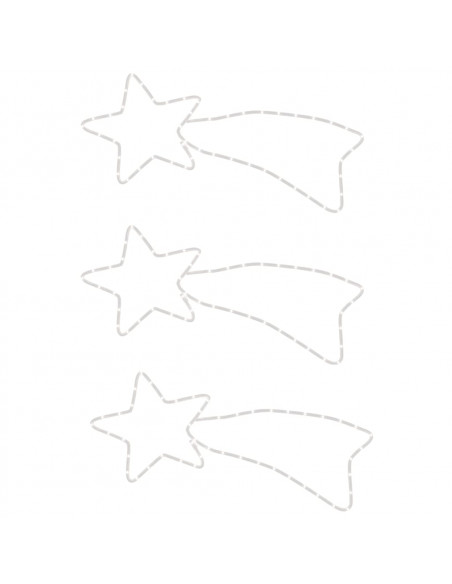 Figure Natalizie Stelle Comete 48 LED 3pz Bianco Caldo 65x28 cm