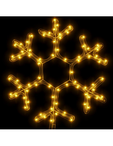 Figura Natalizia Fiocco di Neve con 72 LED Bianco Caldo 38x37cm