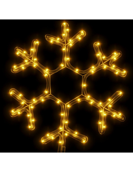 Figura Natalizia Fiocco di Neve con 72 LED Bianco Caldo 38x37cm