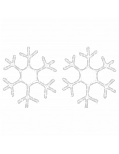 Figura Natalizia Fiocco di Neve LED 2 pz Bianco Caldo 38x37 cm 2