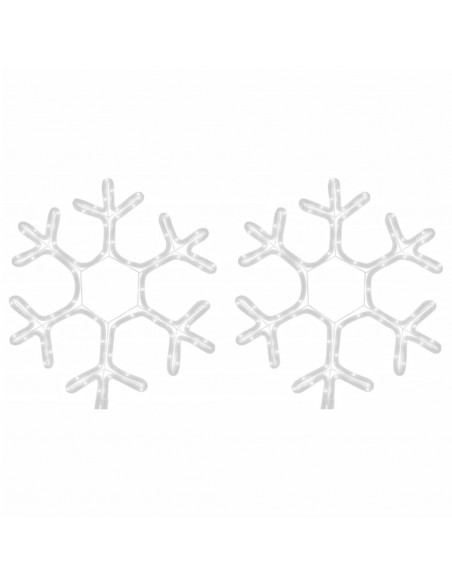Figura Natalizia Fiocco di Neve LED 2 pz Bianco Caldo 38x37 cm