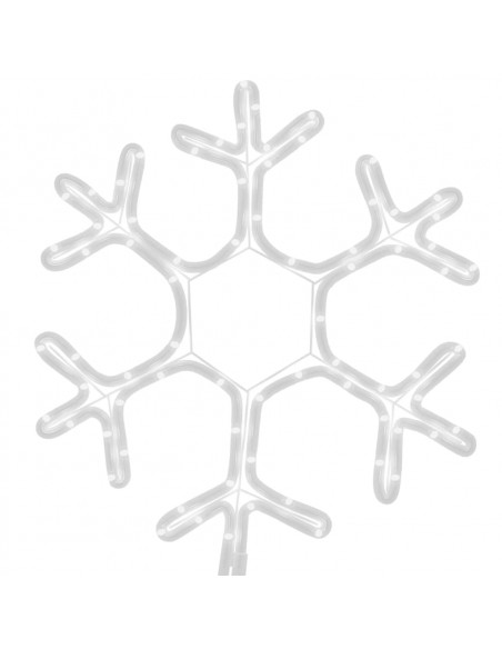Figura Natalizia Fiocco di Neve LED 2 pz Bianco Caldo 38x37 cm