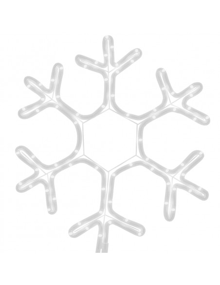 Figura Natalizia Fiocco di Neve LED 3 pz Bianco Caldo 38x37 cm