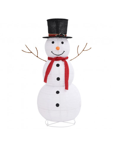 Figura Natalizia Pupazzo di Neve a LED Tessuto Pregiato 120 cm