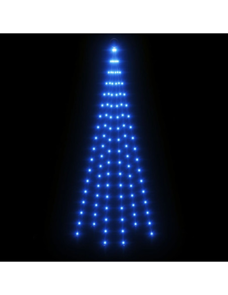 Albero di Natale Pennone Blu 108 LED 180 cm