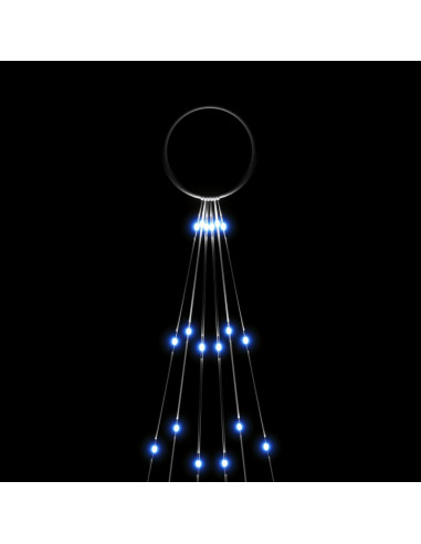 Albero di Natale Pennone Blu 108 LED 180 cm