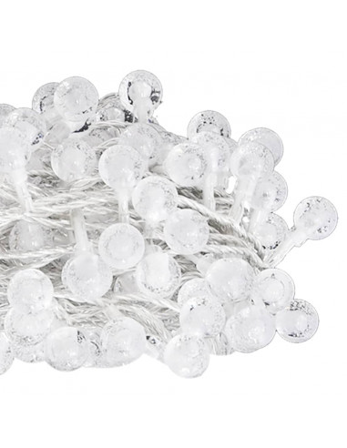Filo di Luci Sferiche 20m 200 LED Bianco Freddo 8 Funzioni