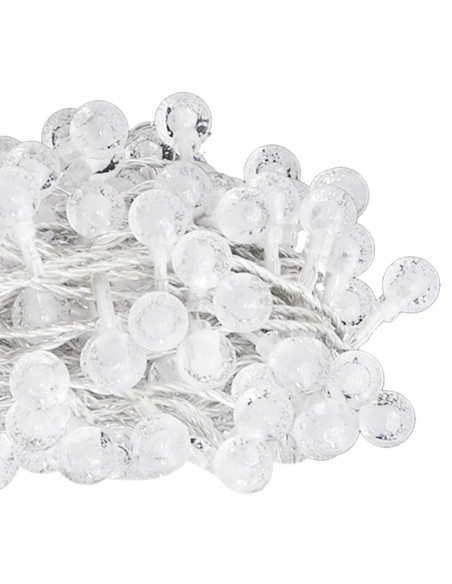 Filo di Luci Sferiche 20m 200 LED Bianco Freddo 8 Funzioni