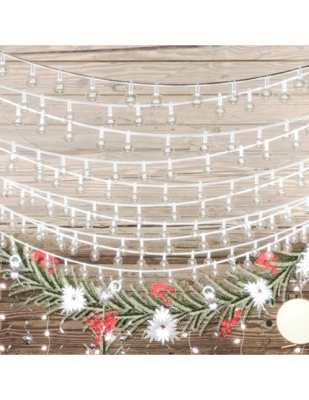 Filo di Luci Sferiche 20m 200 LED Bianco Freddo 8 Funzioni