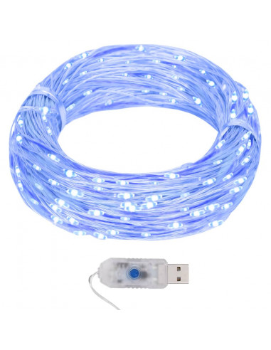 Filo di Micro Luci Fatate Sferiche 40m 400 LED Blu 8 Funzioni