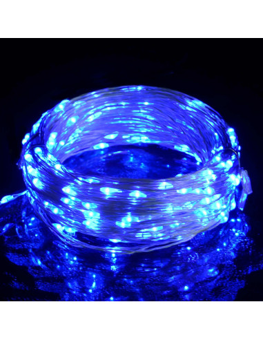 Filo di Micro Luci Fatate Sferiche 40m 400 LED Blu 8 Funzioni