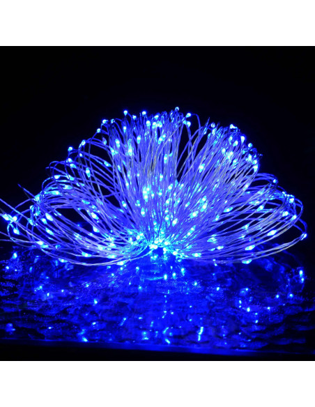 Filo di Micro Luci Fatate Sferiche 40m 400 LED Blu 8 Funzioni