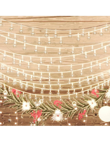 Filo Luci Fatate Sferiche 40m 400 LED Bianco Caldo 8 Funzioni