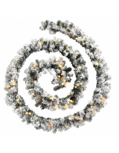 Ghirlanda Natalizia con Luci a LED 10 m in PVC Verde