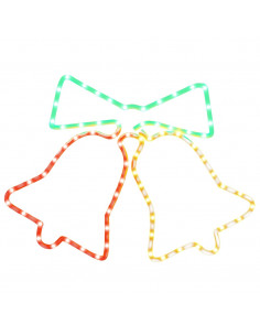 Figura Natalizia di Campane con 72 LED 50x56 cm 2