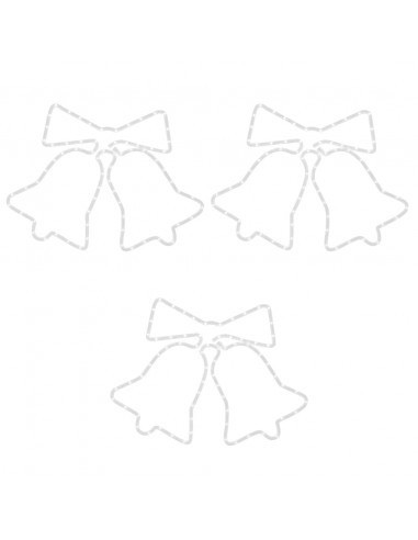 Figure Natalizie Campane con 72 LED 3 pz 50x56 cm