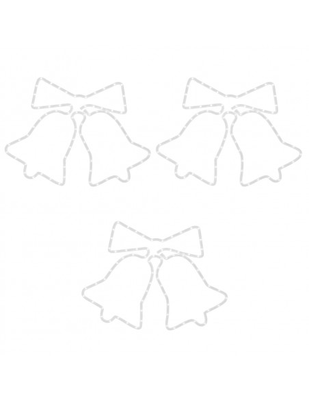 Figure Natalizie Campane con 72 LED 3 pz 50x56 cm