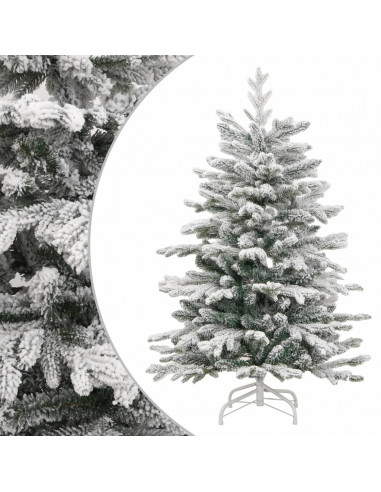 Albero Natale Artificiale Incernierato con Neve Fioccata 180 cm