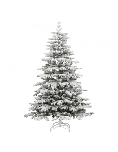 Albero Natale Artificiale Incernierato con Neve Fioccata 180 cm