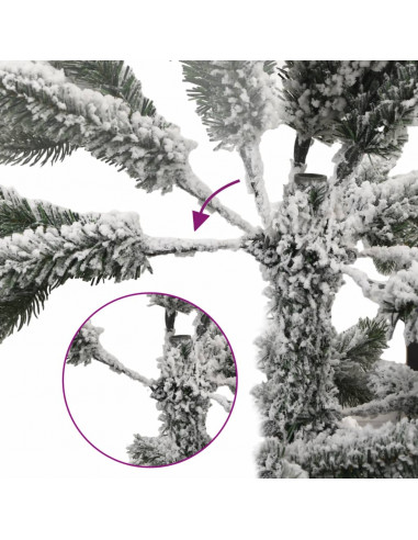 Albero Natale Artificiale Incernierato con Neve Fioccata 180 cm