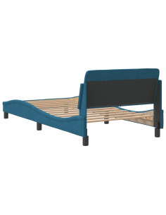 Giroletto con Testiera Blu 100x200 cm in Velluto