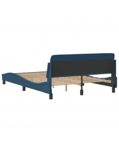 Giroletto con Testiera Blu 140x190 cm in Tessuto