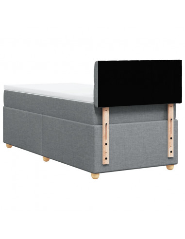 Giroletto a Molle con Materasso Grigio Chiaro100x200 cm Tessuto