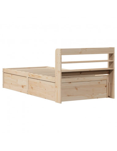 Giroletto con Testiera 75x190 cm in Legno Massello di Pino