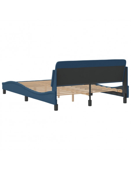 Giroletto con Testiera Blu 140x200 cm in Tessuto
