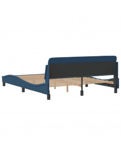 Giroletto con Testiera Blu 160x200 cm in Tessuto