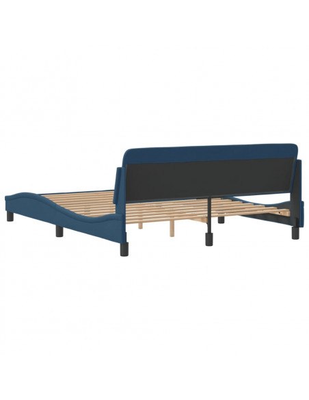 Giroletto con Testiera Blu 160x200 cm in Tessuto