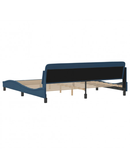 Giroletto con Testiera Blu 200x200 cm in Tessuto