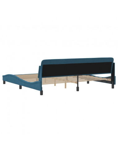 Giroletto con Testiera Blu 200x200 cm in Velluto