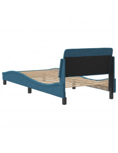 Giroletto con Testiera Blu 80x200 cm in Velluto