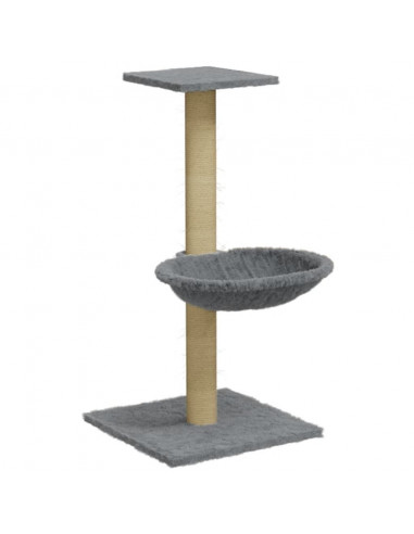 Albero per Gatti con Palo Tiragraffi Sisal Grigio Chiaro 74 cm