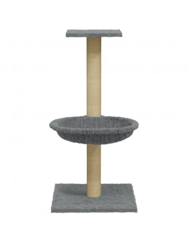 Albero per Gatti con Palo Tiragraffi Sisal Grigio Chiaro 74 cm