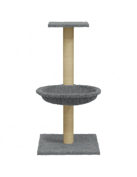 Albero per Gatti con Palo Tiragraffi Sisal Grigio Chiaro 74 cm