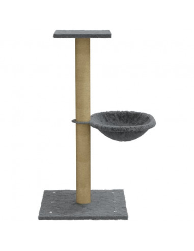 Albero per Gatti con Palo Tiragraffi Sisal Grigio Chiaro 74 cm