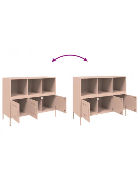 Credenza Rosa 100,5x39x79 cm in Acciaio Laminato a Freddo