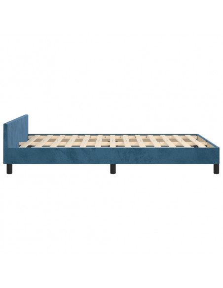 Giroletto con Testiera Blu Scuro 120x190 cm in Velluto